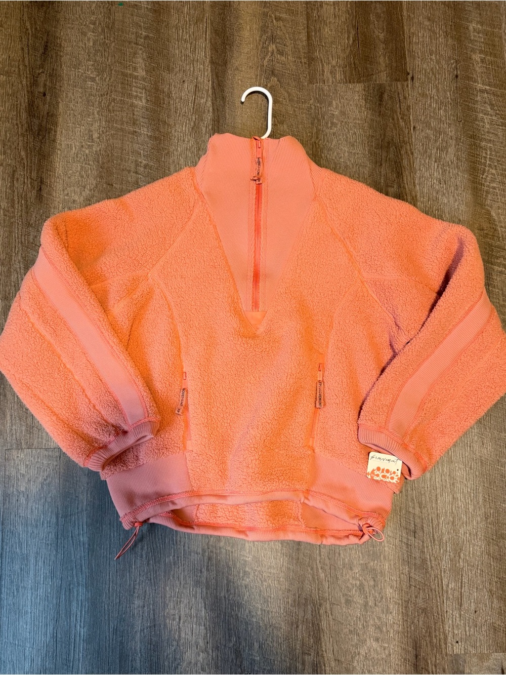 Free People Movement Peach Sherpa Quarter Zip NWT
